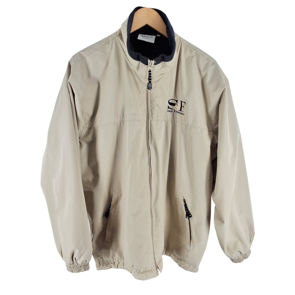 Spring Mountain San Francisco Fleece Lined Windbreaker‎ Jacket Tan Men's Large